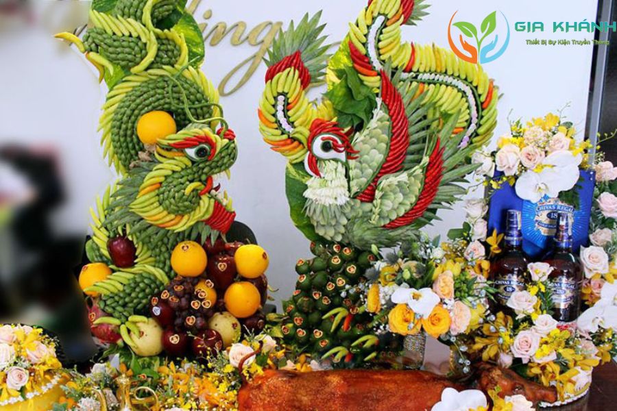 Mâm quả trang trọng cho ngày cưới 